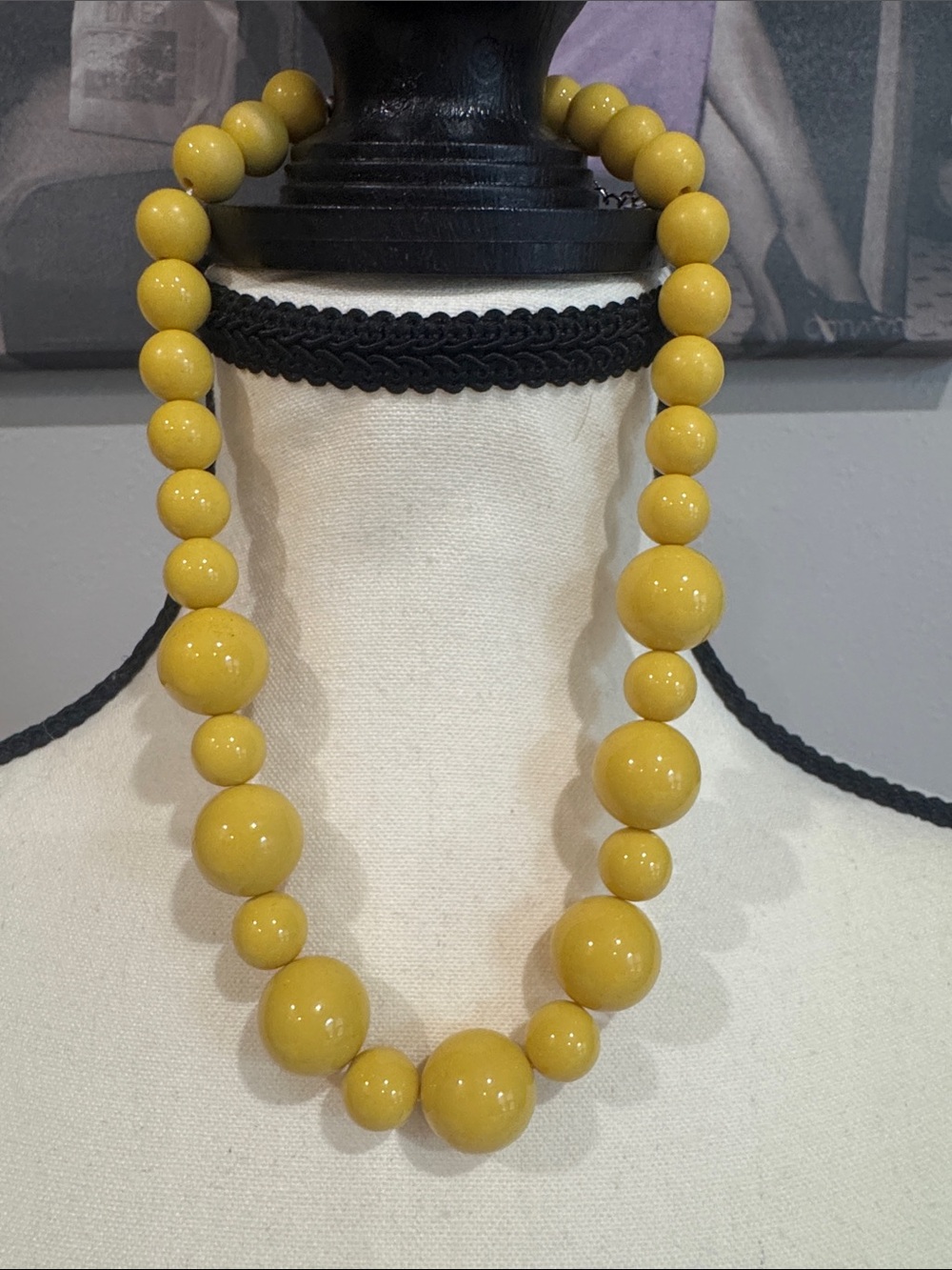 Yellow Beaded Statement Necklace
